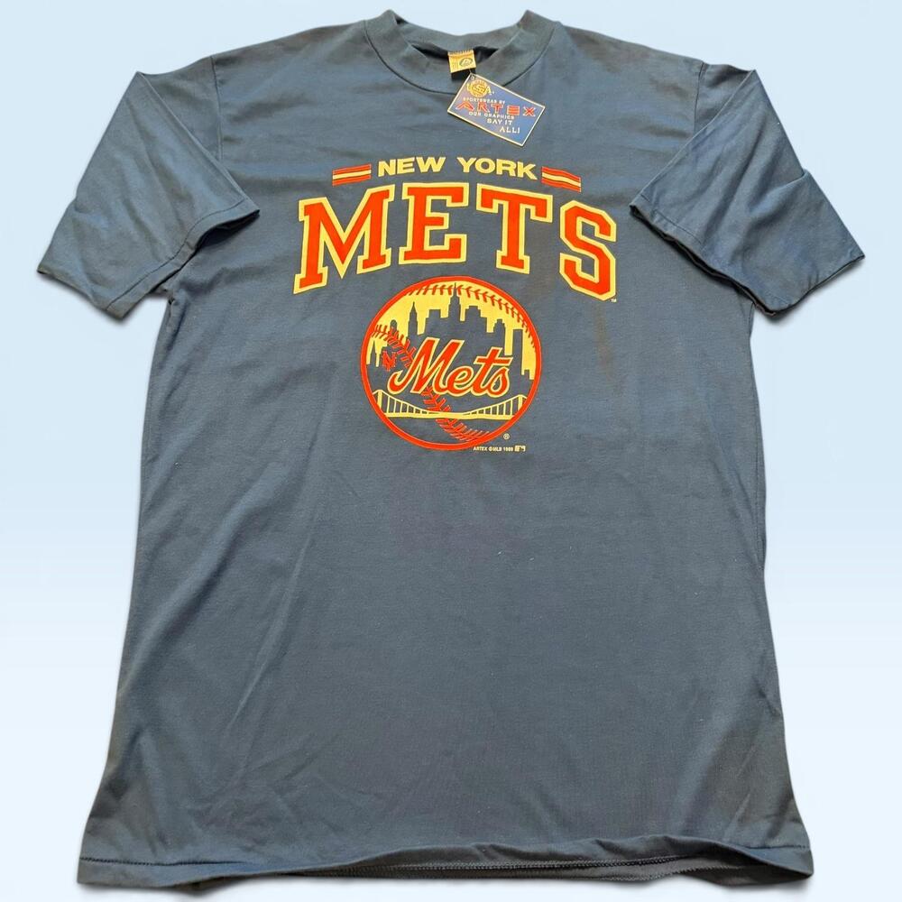 Vintage New York Mets Shirt Mens XL Blue MLB Baseball 1989 Artex USA Graphic Tee